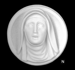 BLACK SYNTHETIC MARBLE MEDALLION OF THE PAINFUL VIRGIN
